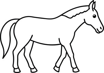  horse outline vector art illustration design.