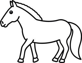  horse outline vector art illustration design.