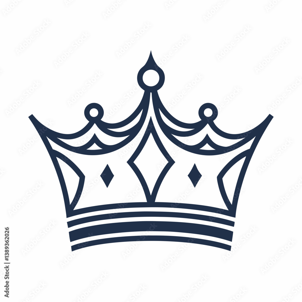 Poster design a bold, vector crown icon logo with thick strokes. include variations with different levels o