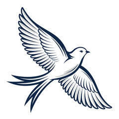 Obraz premium Create a bold, minimalist vector illustration of a bird silhouette with a thick stroke. Focus on clean lines and a simple design.