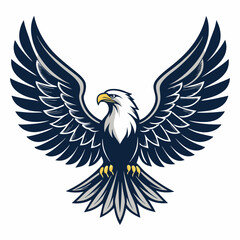 Design a bold, vector eagle emblem logo with thick strokes; strong, impactful design.