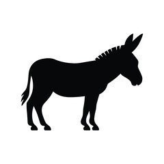 Obraz premium silhouette of a horse, Donkey Silhouette - Farm Animal, Livestock, Cartoon - Donkey Silhouette vactor