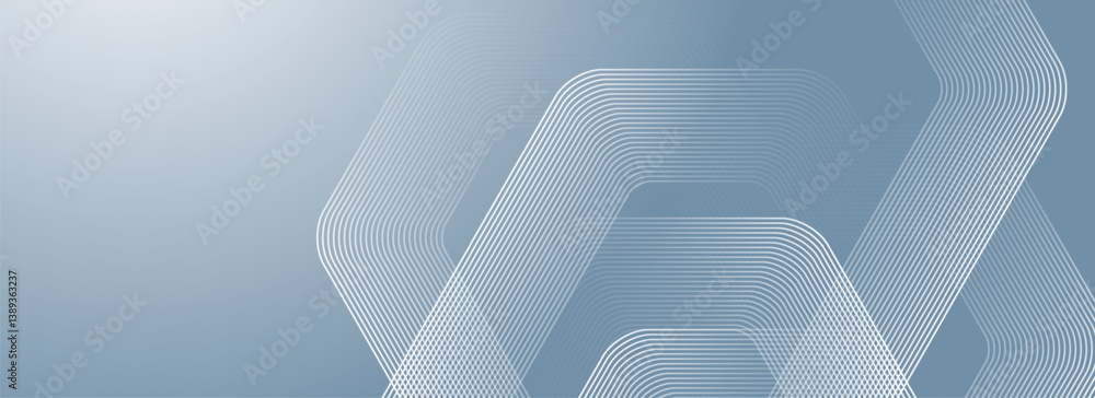 Aufkleber Digital futuristic technology concept with hexagons. Digital hexagonal blue abstract background. Geometric stripe line art design for poster, brochure, cover, banner, website, header