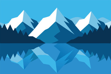 mountain lake and mountains