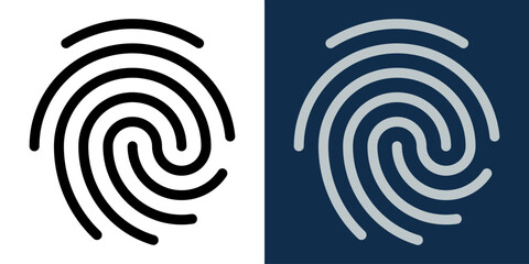 Fingerprint icon. Editable Stroke. Biometric security ID icon for personal authentication, user recognition, privacy access system, digital protection interface design. Minimalist fingerprint symbol