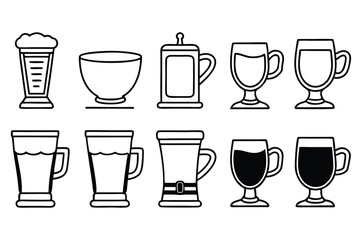 Irish Coffee Line Art Artistic Sketch for Coffee Themed Artwork  