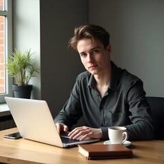 businessman working on laptop