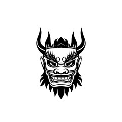 Ornate Demon Mask Logo Tribal Horned Spirit Face Illustration