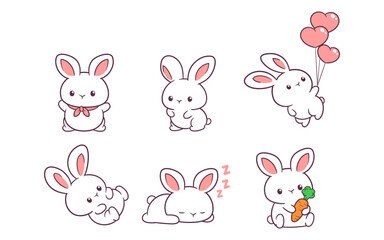 Cute and attractive bunny character cartoon