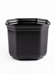 Plastic flower square pot isolated on a white background