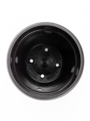 Plastic flower pot isolated on a white background