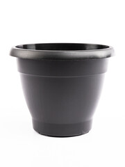 Plastic flower pot isolated on a white background