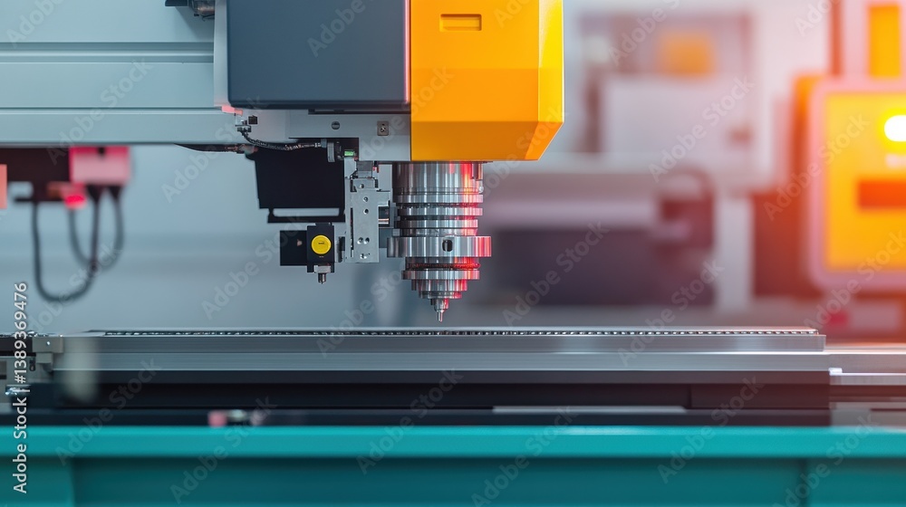 Aufkleber a close-up of a precision cnc machine tool, highlighting its intricate components and advanced engin