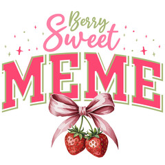Berry Sweet meme Strawberry Watercolor
 | Family of the Berry Sweet One PNG | Cute Strawberry Family Watercolor Designs