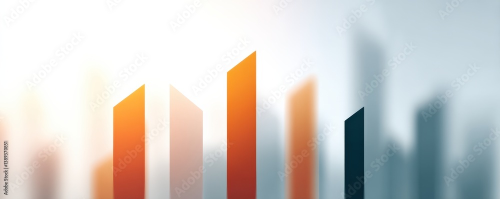 Aufkleber import tariffs policy impact concept. abstract graph with vibrant bars representing growth or data a