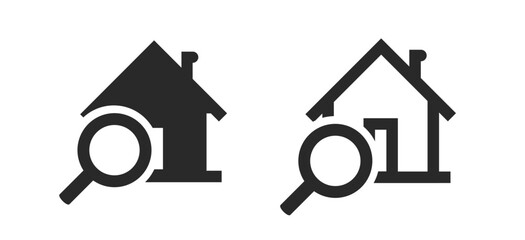 Home house inspection appraisal exam icon simple graphic vector set, estate property assessment expertise review sign symbol line stroke outline art solid logo, realestate market exploration search