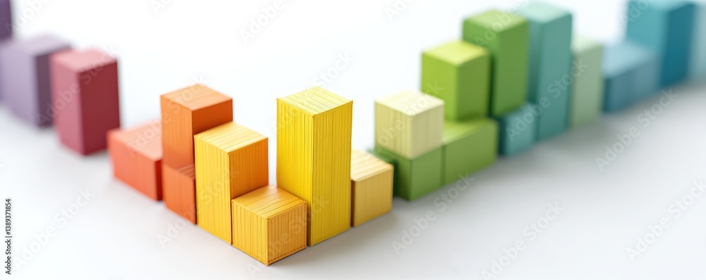Poster import tariffs policy impact concept. colorful 3d bar graph illustrating data trends and analysis.