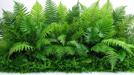 Fototapeta premium Lush Greenery: A Vibrant Display of Tropical Plants and Flowers