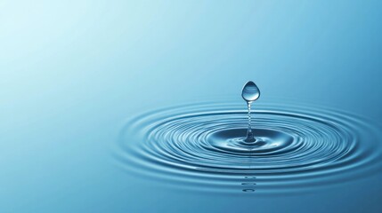 Water Drop Splashing on Surface, Abstract Background, Clean, Calm Scene. Potential use Stock Photo