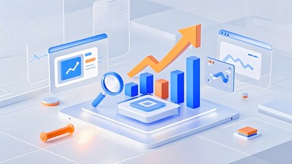 3d Financial Data Chart Display Background