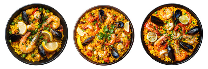  Paella on bowl, transparent background