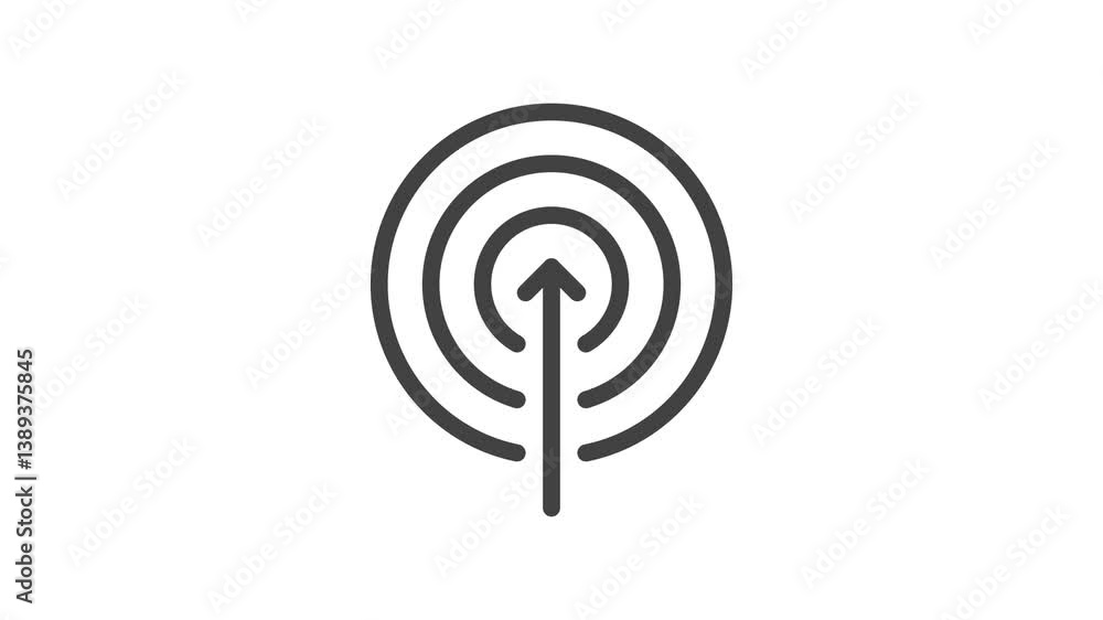Aufkleber animated outline icon. business soft skills collection. proactivity goal target with arrow symbol. b