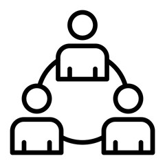 Team Work Vector Line Icon Design