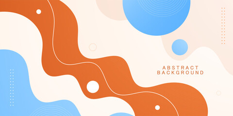 Abstract wave banner 3D colorful background. Simple and creative wave fluid orange and blue background pattern. Eps10 vector