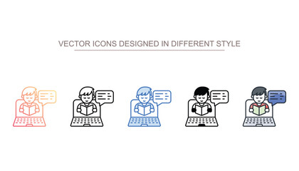 Learning Support icon design with white background stock illustration