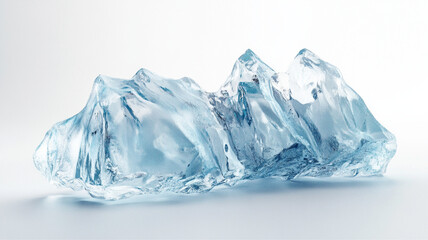 Obraz premium piece of big ice on white background, 3d render