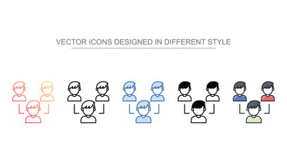 Team Building icon design with white background stock illustration