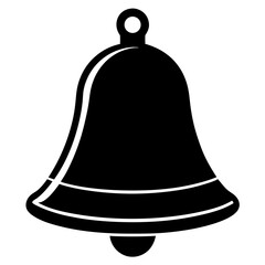 Bell silhouette vector isolated on white background