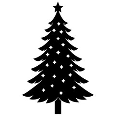Obraz premium Christmas tree silhouette vector isolated on white background