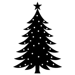 Obraz premium Christmas tree silhouette vector isolated on white background