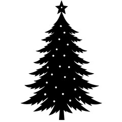 Fototapeta premium Christmas tree silhouette vector isolated on white background