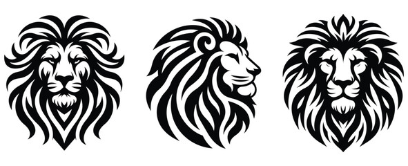 Obraz premium Lion Head tattoo and Lion Head Logo, face, leo, leon, king, lion head, africa 