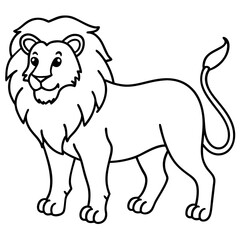 vector illustration of cartoon lion