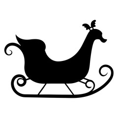 Sleigh silhouette vector isolated on white background
