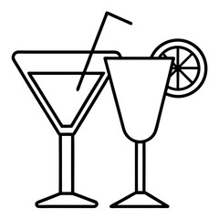 cocktail glass with lemon