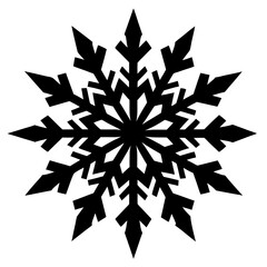 Snowflake silhouette vector isolated on white background