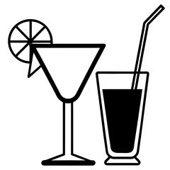 cocktail with ice and lime