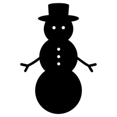 Snowman silhouette vector isolated on white background