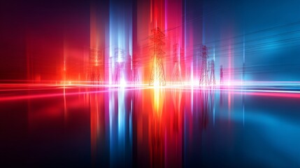 Obraz premium Vibrant Abstract Power Lines in Futuristic Neon Colors