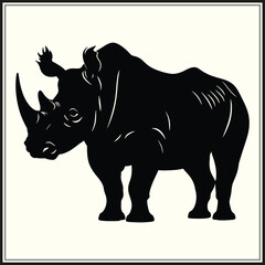 Fototapeta premium Rhino Silhouette, Wild