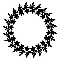 Wreaths silhouette vector isolated on white background