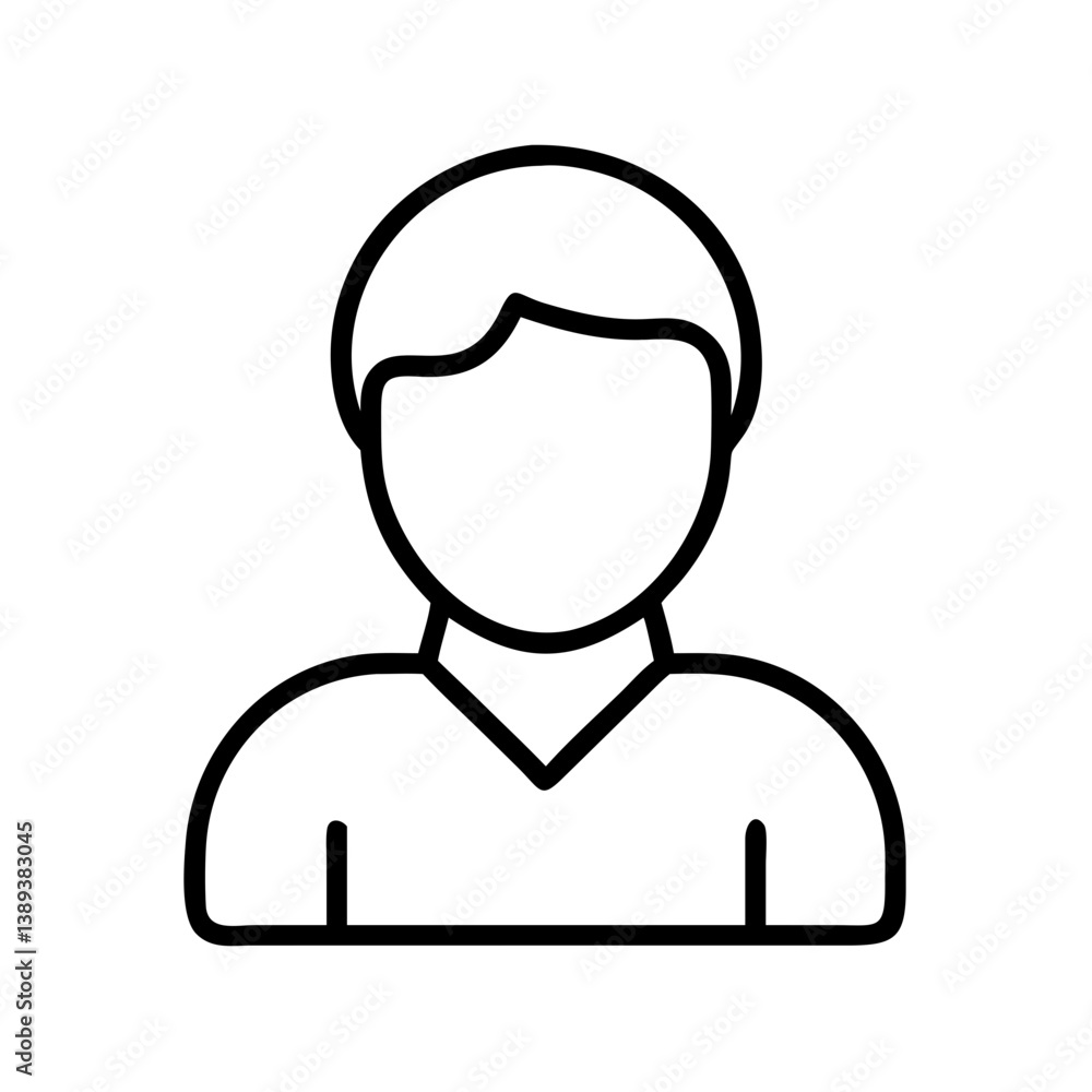 Poster man avatar icon vector illustration person profile symbol user sign graphic design element for web a