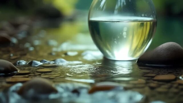 Breaking habits and escaping whatever is holding you back, a fish leaps from it's bowl into the river