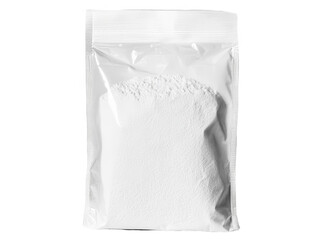 Isolated Transparent Bag Filled White Powder Product Packaging Illustration