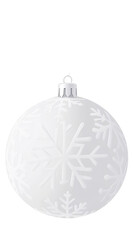 Isolated White Christmas Ornament Illustration On Transparent Background
