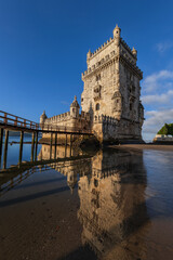 Obraz premium Belem Tower At Tagus River In Lisbon, Portugal